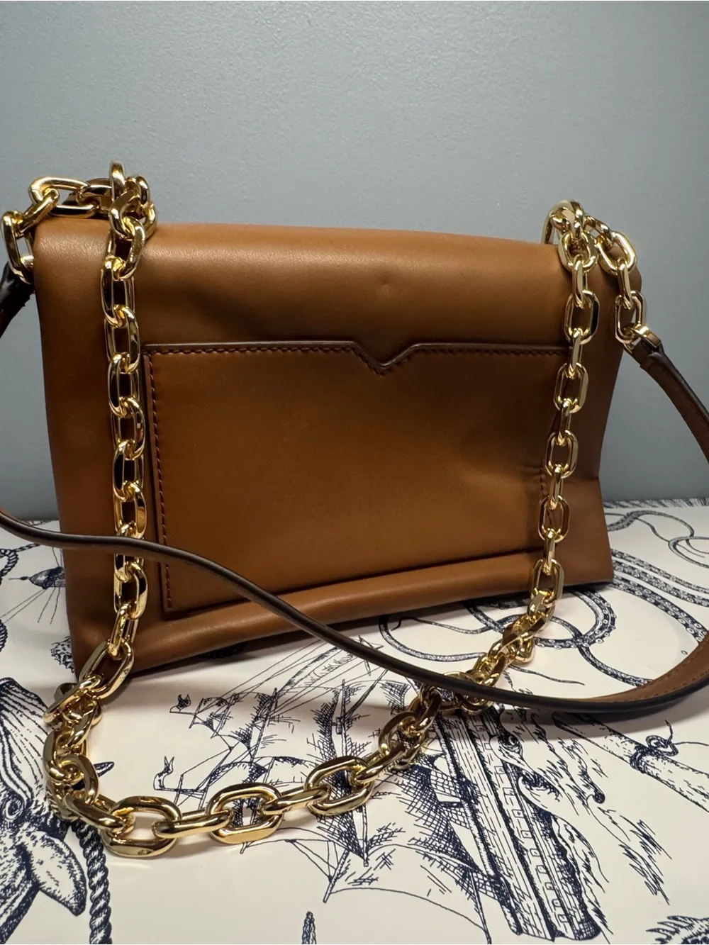 Michael Kors Tan Leather Chain Shoulder Bag